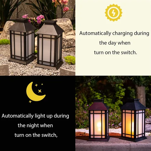 Miniatura 5 de Afirst Farol solar para exteriores, paquete de 2 luces decorativas colgantes para exteriores, impermeables, para patio, jardín, mesa, decoración