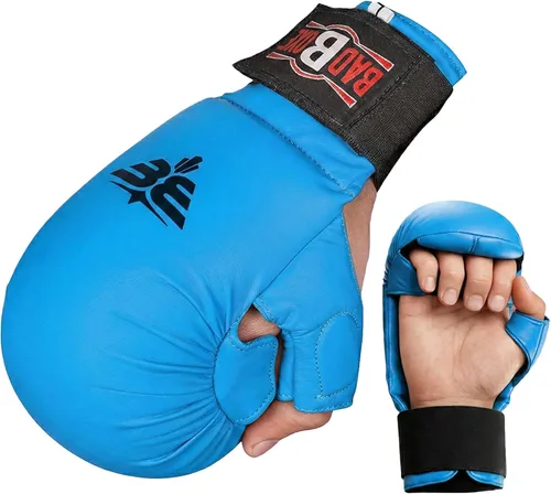Miniatura 2 de Guantes profesionales de entrenamiento de karate WKF Guantes de karate con cierre elástico para el pulgar/gancho y bucle Tamaño premium