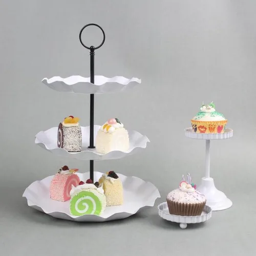 Miniatura 2 de Snadulor - Soporte redondo para tartas de 3 niveles y 13 pulgadas