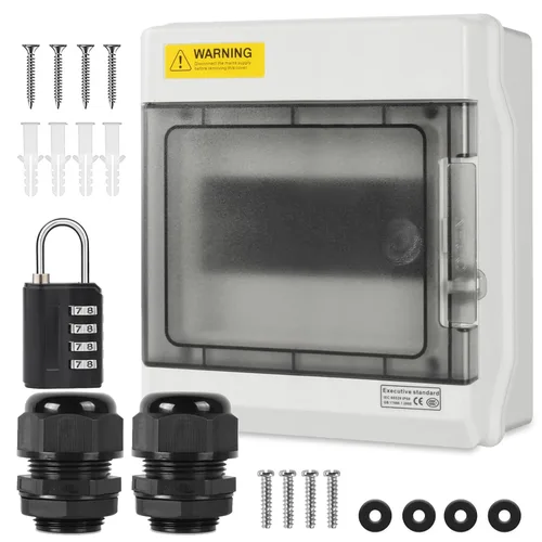 Miniatura 16 de Caja de Protección de Distribución Impermeable, Caja Eléctrica de Disyuntores de Plástico ABS y Cubierta Transparente IP65, para Disyuntor de Pared