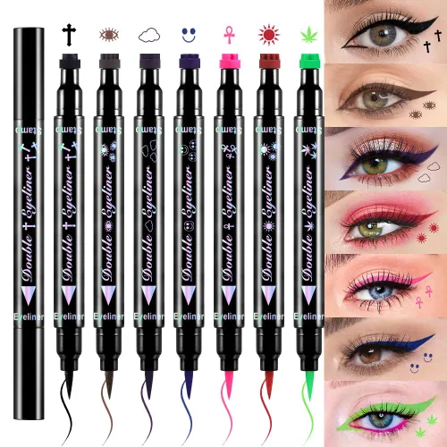 Miniatura 9 de evpct 1 Pieza Sello de Delineadores de Ojos Alados Color Negro, Sellos Faciales de Lunas Negras Maquillaje Delineador de Ojos Juego de Herramientas