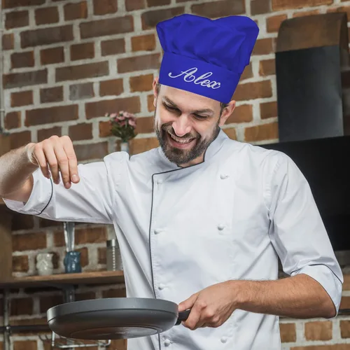 Miniatura 4 de Personalizado personalizado y bordado adulto sombrero de chef gorra con tamaño ajustable