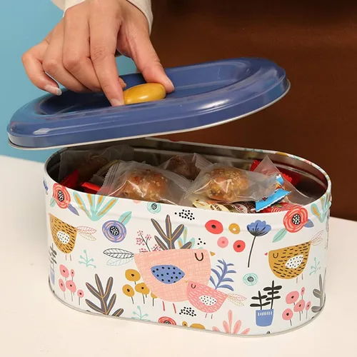 Miniatura 5 de Tarros de lata para galletas, recipientes de almacenamiento de galletas, tarro de galletas para el hogar, cocina, regalos de alimentos, recipientes