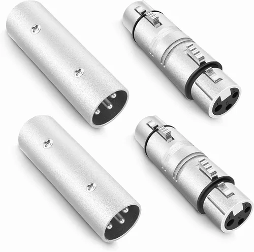 Miniatura 8 de Paquete de 4 adaptadores 1/4 a XLR, TRS a XLR de 1/4 pulgadas (2 pares), 2 piezas macho a macho y 2 piezas macho a hembra, equilibrado de cuarto