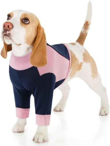 Miniatura 8 de LeLePet Traje de recuperación para perros para piernas delanteras, pecho, hombro después de la cirugía, camisa de perro de manga larga para dejar