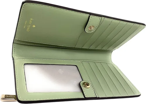 Miniatura 3 de Kate Spade New York Staci Saffiano - Cartera delgada grande de cuero Verdesalvia Cartera plegable
