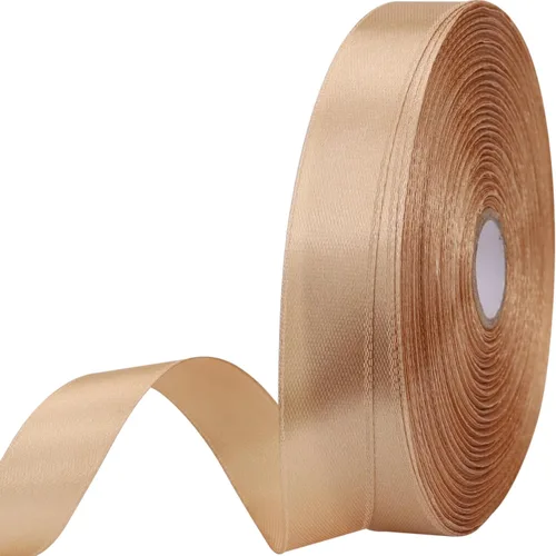 Miniatura 61 de Cinta de satén dorada de 1 pulgada de 50 yardas para envolver regalos, bodas, manualidades, Navidad, Pascua, flores, cabello, decoraciones de Dorado