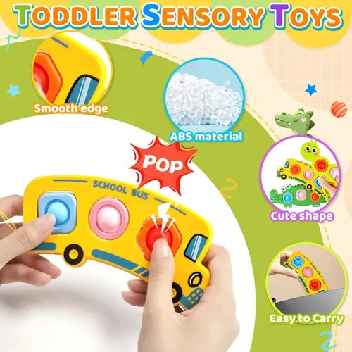 Miniatura 2 de Juguetes sensoriales para aliviar la ansiedad, 3 unidades, actividades de viaje en avión para niños pequeños, bolsas de regalo, juguetes