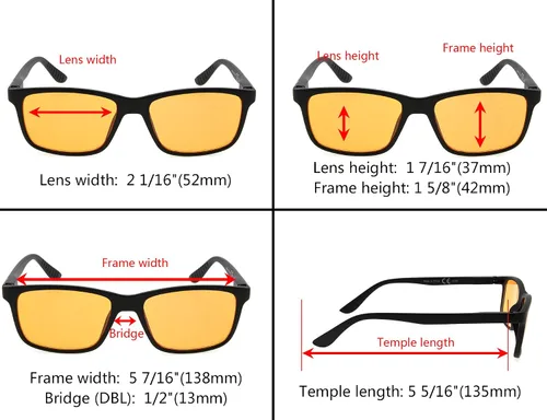 Miniatura 5 de Eyekepper 5 pares de anteojos de lectura clásicos rectangulares marco para hombre y mujer bisagras de primavera