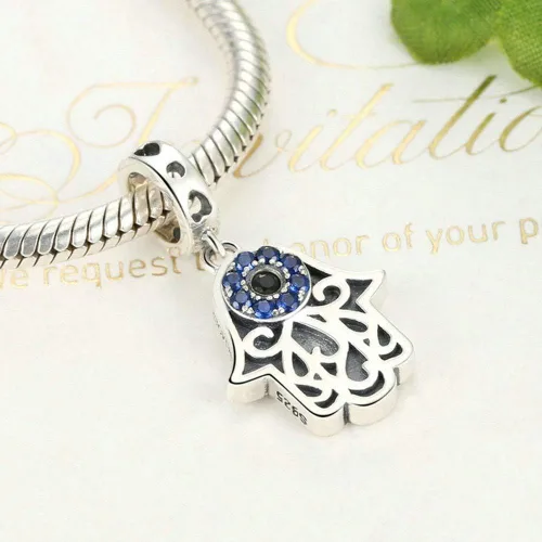 Miniatura 3 de Abalorio de plata de ley 925 con diseño de Hamsa para pulsera Pandora plata de ley Plateado YC-36543561