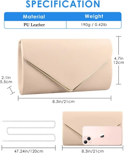 Miniatura 4 de TINDTOP Bolsos de mano para mujer, de piel sintética, formales, de noche, de hombro, fiesta, boda, cóctel, baile de graduación