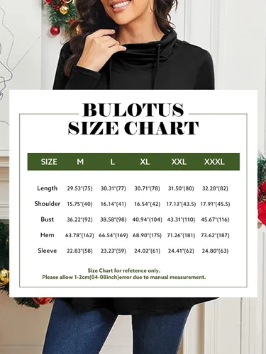 Miniatura 6 de Bulotus Túnica casual de manga larga con cuello redondo para mujer con bolsillos