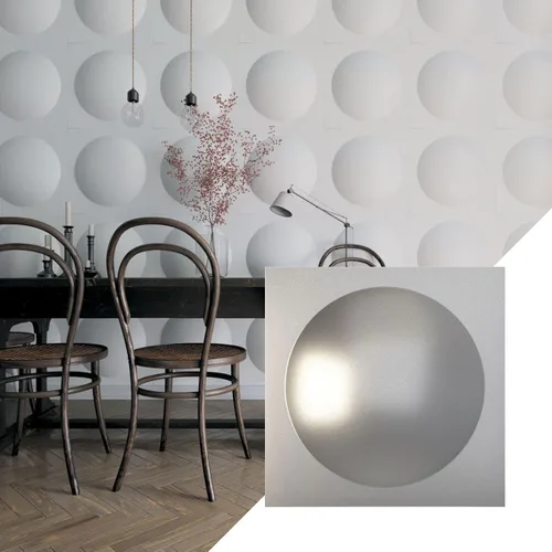 Miniatura 15 de Ekena Millwork 19 5/8 pulgadas de ancho x 19 5/8 pulgadas de alto, Sloane EnduraWall decorativo 3D, cromo brillante (cubre 2.67 pies cuadrados).
