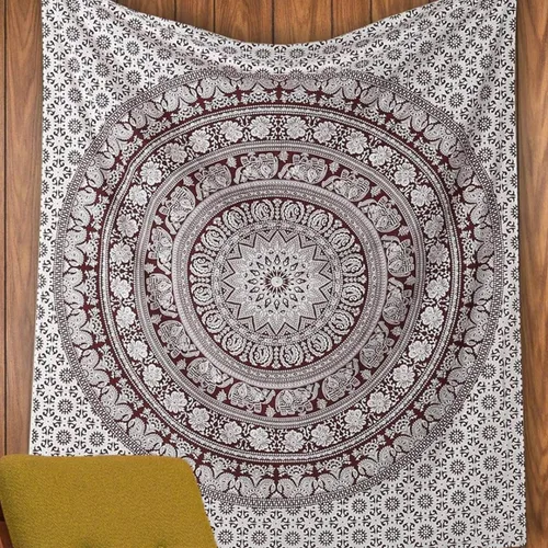 Miniatura 15 de RAJRANG - Tapiz de mandala indio para colgar en la pared, diseño hippie, de elefante, playa, decoración de dormitorio universitario, bohemio, boho.