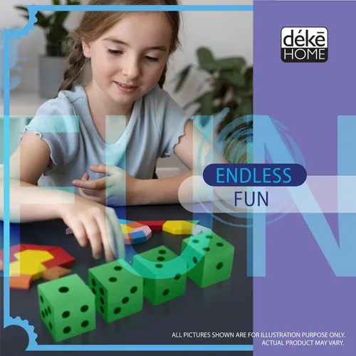 Miniatura 6 de Deke Home - Juego de dados de espuma (paquete de 4), dados grandes para el aula y la escuela en casa, color verde brillante, grande de 1.96