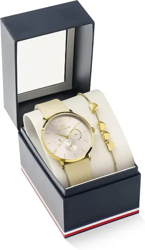 Miniatura 6 de Tommy Hilfiger Jenna - Reloj de cuarzo de acero inoxidable con correa de piel color beige 16 modelo 2770046