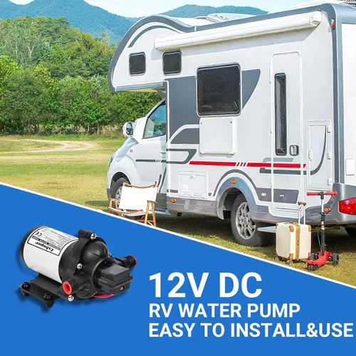 Miniatura 7 de Bomba de Agua para RV, Bomba de Presión de Agua de 12 V CC con Interruptor de Presión, Diafragma Autocebante 4.0 GPM 45 PSI, para RV, Marina, Yate