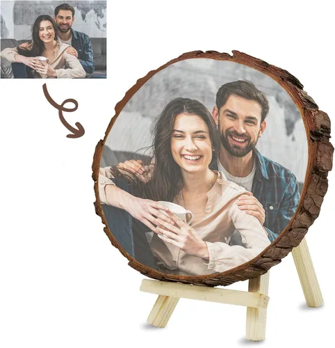 Álbum de marco de fotos personalizado impresión de fotos personalizada en rodajas de madera, fotografía personalizada sobre obras de arte de madera,