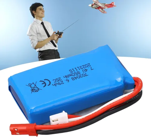 Miniatura 3 de RiToEasysports Batería de repuesto de avión RC, batería de helicóptero RC 7.4V 850mAh RC para V912V262V333V353BQ202 con enchufe rojo JST