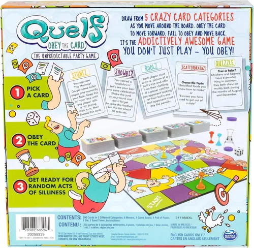 Miniatura 6 de Spin Master Quelf Juego de Mesa: juego de fiesta para adolescentes y adultos - Obedece las cartas para ganar una noche de juego familiar - 300