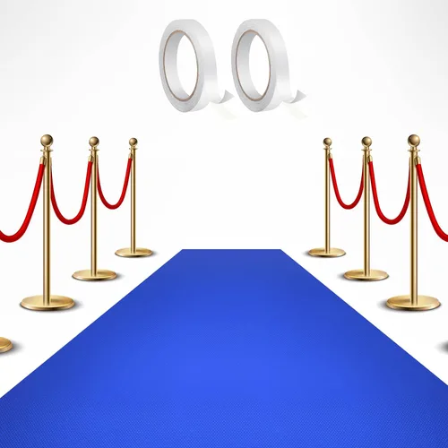 Miniatura 13 de Shappy Alfombra negra para fiesta, 1.94 oz/m², para baile de graduación, con cinta adhesiva, alfombra de pasillo para eventos, graduados, bodas