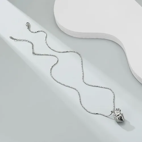 Miniatura 19 de Imrsanl Collar con colgante de joyería de cremación para cenizas – Collar anatómico de urna de corazón para cenizas – Medallones conmemorativos