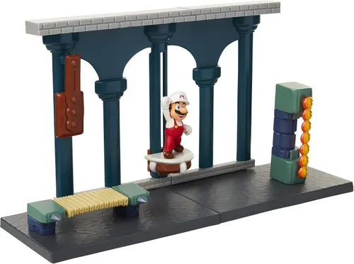 Miniatura 5 de Nintendo Super Mario Lava Castle Deluxe Play Set, incluye: figura de Mario de fuego de 2.5 pulgadas y características mecánicas, torre de bolas