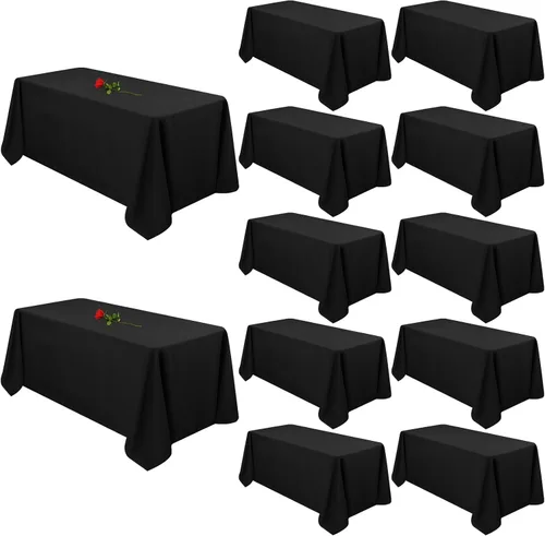 Miniatura 18 de 12 paquetes de manteles blancos, 52 x 52 pulgadas, manteles lavables de poliéster resistentes a manchas y arrugas para mesas cuadradas, mantel