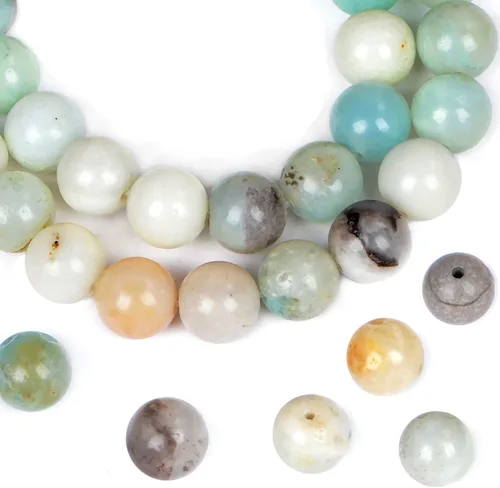 Miniatura 33 de AD Beads Cuentas redondas sueltas de piedras preciosas naturales de 15 pulgadas para pulseras, collares, aretes, manualidades, manualidades