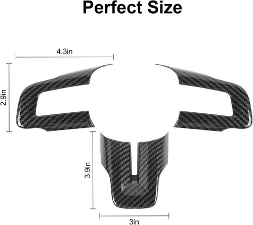 Miniatura 2 de CheroCar para Ford Mustang Cubierta de Volante Kit de Decoración y Moldura Accesorios Interiores para Ford Mustang 2015-2025 (Fibra de Carbono)