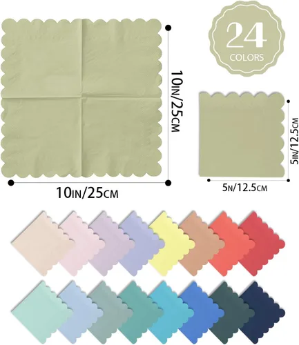 Miniatura 4 de qiqee Servilletas de cóctel Morandi Colors de 5 x 5 pulgadas, desechables, para bodas, cenas, fiestas de cumpleaños, postre, servilletas de papel 24