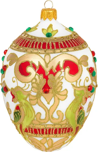 Miniatura 5 de Miss Christmas Palace Collection 2025 - Adorno dorado para árbol de Navidad de cristal soplado de 5 pulgadas (elegante patrón vienés)