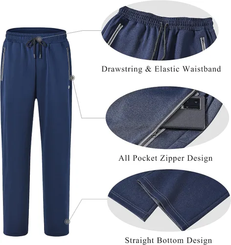 Miniatura 5 de MoFiz Chándal deportivo para hombre, sudadera deportiva cómoda, pantalones deportivos casuales, chaqueta con cremallera completa, 2 piezas