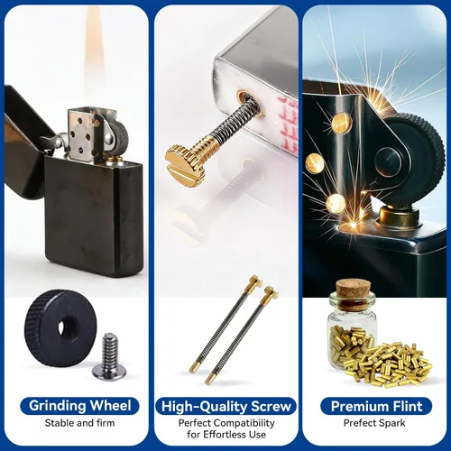 Miniatura 5 de Kit de reparación universal para encendedor, encendedor líquido, kit de reparación y mantenimiento para encendedor de gasolina, kit de reparación