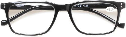 Miniatura 6 de JOSCHOO Paquete de 5 lentes de lectura para hombres y mujeres, bisagras de resorte, anteojos cómodos para leer (3 negros 2 tortuga, 0.5)