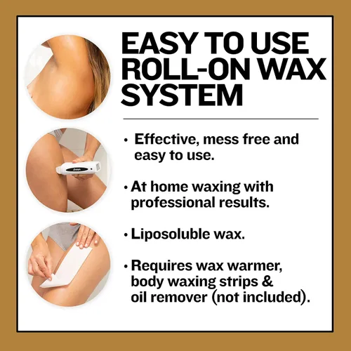 Miniatura 2 de Waxup Cartucho de depilación Gold Roll On, repuesto de rodillo depilatorio para piernas y brazos, 3.88 onzas / 3.88 oz (paquete de 4), calentador