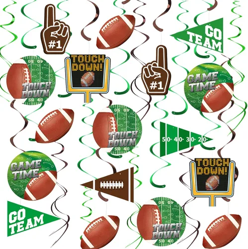30 Piezas de Decoraciones de Fiesta de Fútbol Adorno Colgante en Espiral para Fiesta de Cumpleaños de Fútbol, Día de Juego de Fútbol, Fiesta de