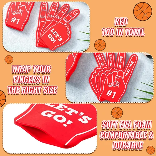 Miniatura 4 de 100 Pieces Mini Foam Finger Football Party Favors #1 Sports Fan Foam Finger Football Party Supply Basketball Baseball Soccer Sporting Events