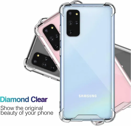 Miniatura 6 de KIOMY Funda transparente para Samsung Galaxy S20 Plus 5G Hybrid Hard PC Back con TPU suave parachoques [protección contra caídas de grado militar] a