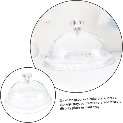 Miniatura 3 de DOITOOL 1 juego de moldes para pasteles con tapa, bandeja redonda de plástico para servir alimentos, soporte rústico para tartas, base rústica