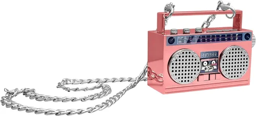 Miniatura 11 de Altavoz inalámbrico portátil mini Bluetooth de 50 aniversario del Hip Hop, Boombox retro portátil, collar de 27 pulgadas, radio FM, botones a bordo