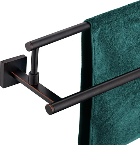 Miniatura 18 de KOKOSIRI Toalleros de baño de 36 pulgadas, rieles dobles para toallas, portatollas negro mate extralargo para cocina, inodoro, acero inoxidable
