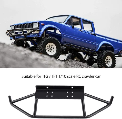 Miniatura 7 de Parachoques de coche RC, parachoques delantero trasero de metal para parachoques de oruga RC escala 1/10 con protección resistente para entusiastas