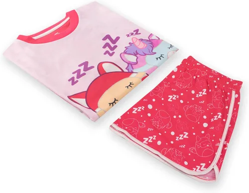 Miniatura 7 de Squishmallows Conjunto de pijama corto para niñas, color rosa, 7, Rosado