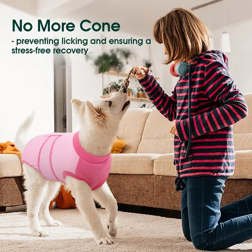 Miniatura 6 de Kuoser Traje de recuperación para perros, traje suave de esterilización para perros para recuperación de cirugía femenina, traje de recuperación