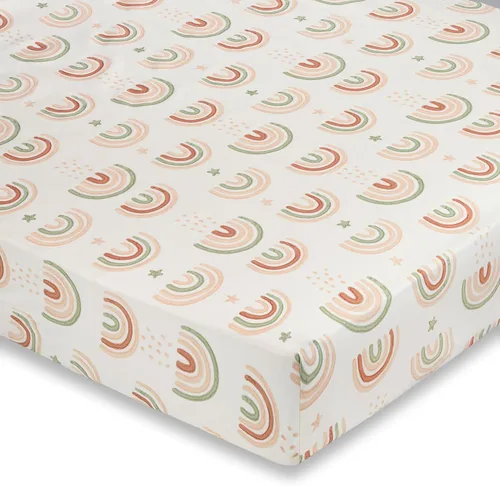 Miniatura 26 de Crane Baby Sábana bajera, sábana bajera ajustable de algodón suave para cunas y guarderías, cobre beige, 28 pulgadas de ancho x 52 pulgadas de alto