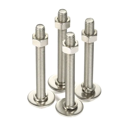 Miniatura 10 de Tornillos de cabeza hexagonal de 1/4-20 x 1/2 pulgadas con tuercas hexagonales y arandelas gruesas planas y de bloqueo, totalmente roscados, acero