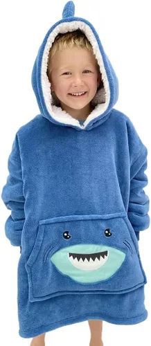 Miniatura 10 de Manta para niños de 3 a 10 años, divertida manta con capucha para niños, sudadera con capucha, sudadera cómoda de gran tamaño para niños, niñas