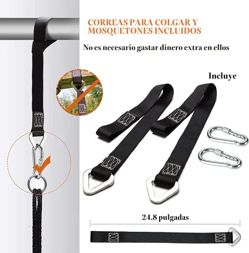 Miniatura 4 de PACEARTH - Platillo de 40 pulgadas, capacidad de peso de 660 lbs, 2 correas para colgar ajustables, cuerdas multihebra coloridas, seguro y duradero