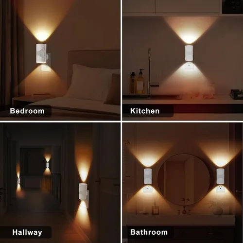 Miniatura 6 de easuntec Luz Nocturna, Luces Nocturnas Enchufables en la Pared, Luz Nocturna LED Cálida, Sensor de Luz de Atardecer a Amanecer, 3 Modos de Luz
